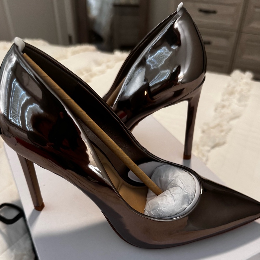 Aldo Stessy 2.0 Shiny Pewter Heels